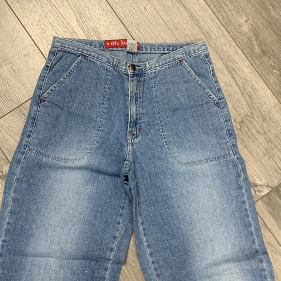 Vintage Y2K DFX Jeans Wide Leg Jeans with Big Pockets Size 7 - Picture 2 of 7